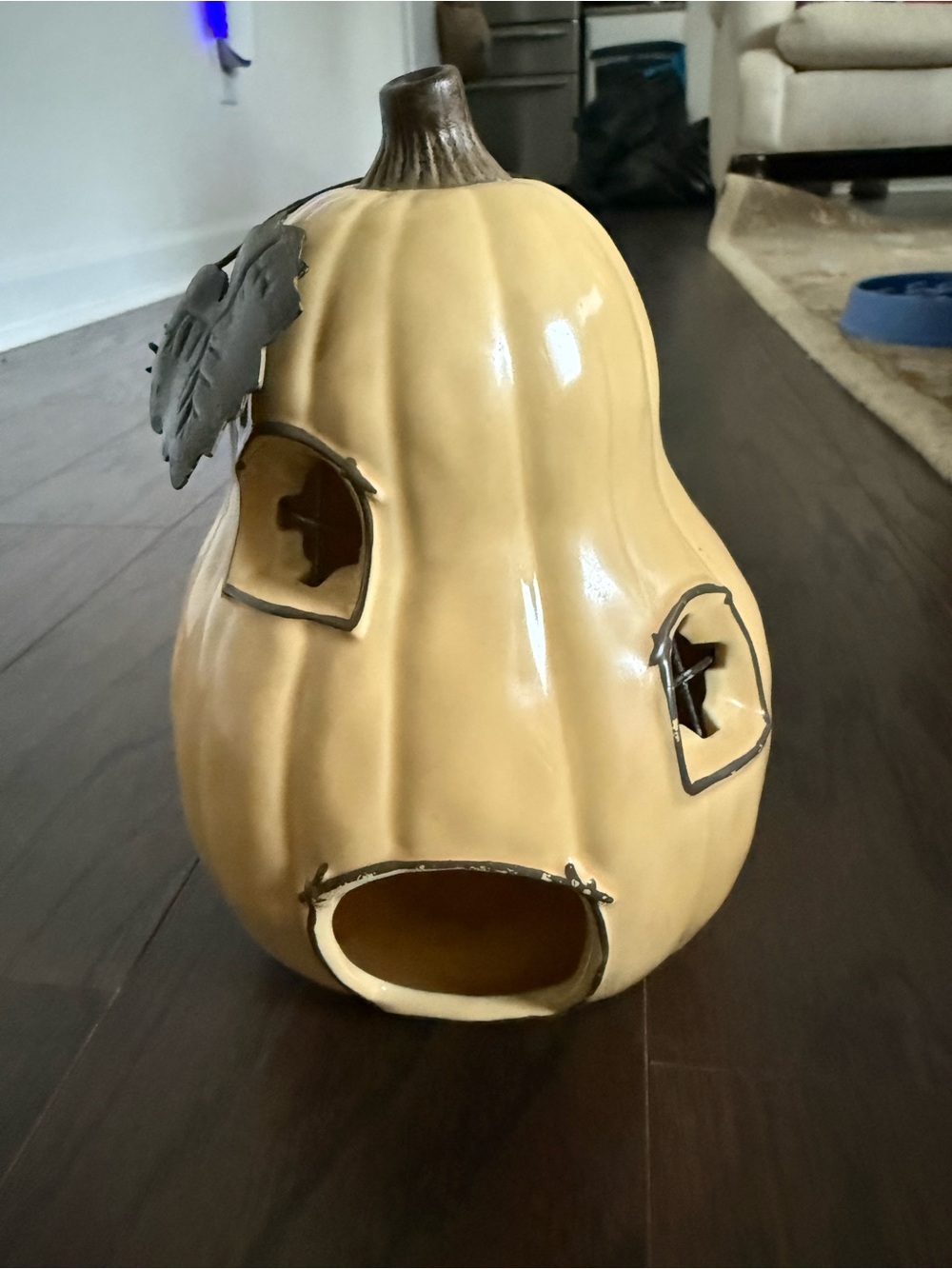 Hallmark glitch relight house.  Ceramic Gourd Lantern - Cream Pumpkin Accent